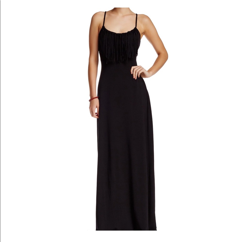 TART Bernice Fringe Backless Maxi Dress